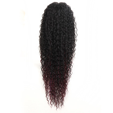Synthetic Lace Front Long Curly Wig Ombre color Heat Resistant Fiber Hair Wigs For Women RC0901