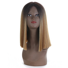 Synthetic Lace Front Long Straight Wig Ombre color Heat Resistant Fiber Hair Wigs For Women RC0902