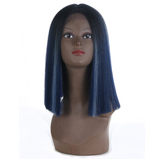 Synthetic Lace Front Long Straight Wig Ombre color Heat Resistant Fiber Hair Wigs For Women RC0902