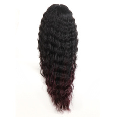 Synthetic Lace Front Long Wavy Wig Ombre color Heat Resistant Fiber Hair Wigs For Women RC0896