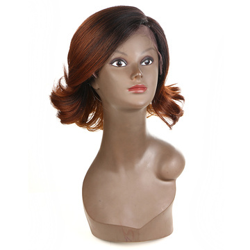 Synthetic Lace Front Short Wavy Wig Ombre color Heat Resistant Fiber Hair Wigs For Women RC0900
