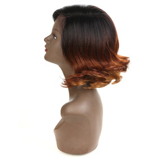 Synthetic Lace Front Short Wavy Wig Ombre color Heat Resistant Fiber Hair Wigs For Women RC0900