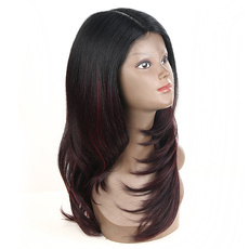 Synthetic Lace Part Wavy Wig Ombre color Heat Resistant Fiber Hair Wigs For Women RC0898