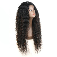 Synthetic Lace Parting Long Wavy Wig Ombre color Heat Resistant Fiber Hair Wigs For Women RC0897