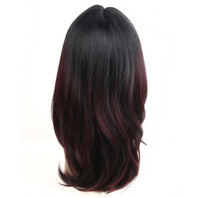 Synthetic Lace Part Wavy Wig Ombre color Heat Resistant Fiber Hair Wigs For Women RC0898