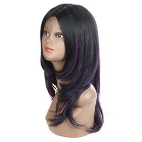Synthetic Lace Part Wavy Wig Ombre color Heat Resistant Fiber Hair Wigs For Women RC0898