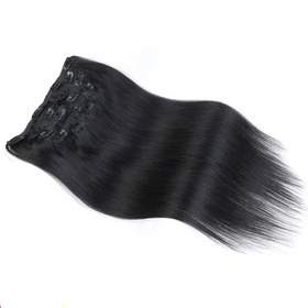Straight Chinese Remy Black Hair Full Head Natural 7 pieces Clip In Human Hair Extensions RC0916