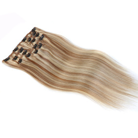 Straight Chinese Remy Piano Color Hair Full Head Natural 7 pieces Clip In Human Hair Extensions RC0955