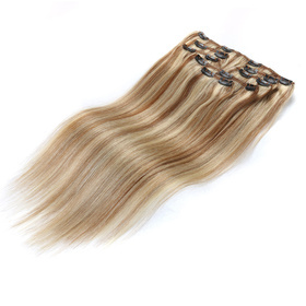 Straight Chinese Remy Piano Color Hair Full Head Natural 7 pieces Clip In Human Hair Extensions RC0955