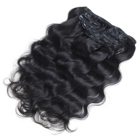 Body Wave Chinese Remy Hair Full Head Natural 7 pieces Black Hair Clip In Human Hair Extensions RC0915