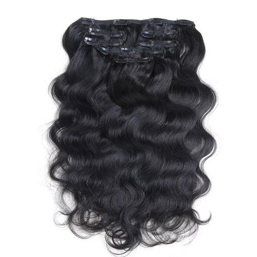 Body Wave Chinese Remy Hair Full Head Natural 7 pieces Black Hair Clip In Human Hair Extensions RC0915