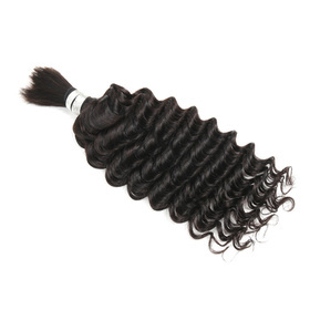 Deep Curly Bundles Human Braiding Hair Bulk Brazilian Hair Remy Hair Extensions Natural Color 100g