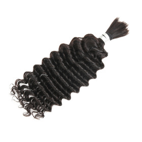 Deep Curly Bundles Human Braiding Hair Bulk Brazilian Hair Remy Hair Extensions Natural Color 100g