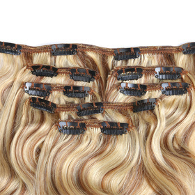 Body Wave Chinese Remy Hair Light Blonde 613# Full Head Natural 7 pieces  Clip In Human Hair Extensions RC956