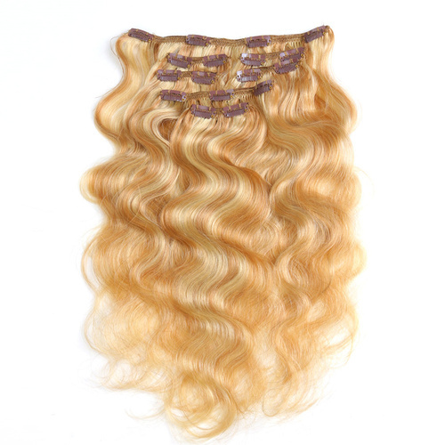 Body Wave Chinese Remy Hair Piano Color Full Head Natural 7 pieces  Clip In Human Hair Extensions RC957