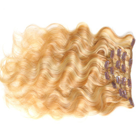 Body Wave Chinese Remy Hair Piano Color Full Head Natural 7 pieces  Clip In Human Hair Extensions RC957