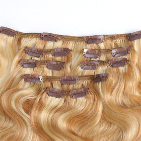 Body Wave Chinese Remy Hair Piano Color Full Head Natural 7 pieces  Clip In Human Hair Extensions RC957