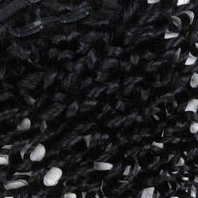 Afro Kinky Curly 7 PCS Clip In Human Hair Extensions Basic Color RC0970