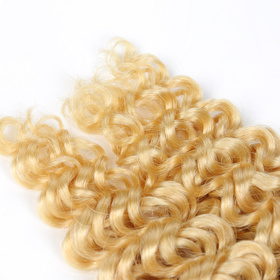 Afro Kinky Curly 7 PCS Clip In Human Hair Extensions Light Color 613# RC0970