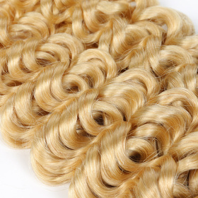 Afro Kinky Curly 7 PCS Clip In Human Hair Extensions Light Color 613# RC0970