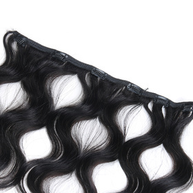 one piece body wave Secret Invisible Hairpiece Clip in Hair Extensions 6 Clip 20g 18inch