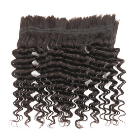 Deep Curly Bundles Human Braiding Hair Bulk Brazilian Hair Remy Hair Extensions Natural Color 100g