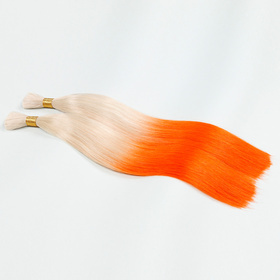 Ombre Brazilian Non Remy Bulk Hair T1001/ORANGE Keratin Bond Human Hair Extensions Straight Natural Afro Extensions 1PC