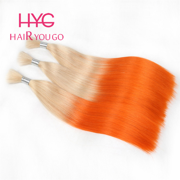 Ombre Brazilian Non Remy Bulk Hair T20/ORANGE Keratin Bond Human Hair Extensions Straight Natural Afro Extensions 1PC