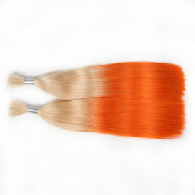 Ombre Brazilian Non Remy Bulk Hair T20/ORANGE Keratin Bond Human Hair Extensions Straight Natural Afro Extensions 1PC