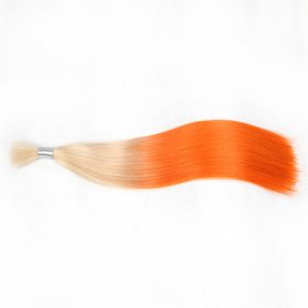 Ombre Brazilian Non Remy Bulk Hair T20/ORANGE Keratin Bond Human Hair Extensions Straight Natural Afro Extensions 1PC