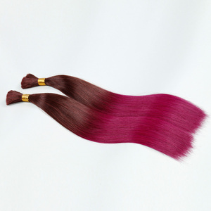 Ombre Brazilian Non Remy Bulk Hair T32/DARK.VIOLET Keratin Bond Human Hair Extensions Straight Natural Afro Extensions 1PC